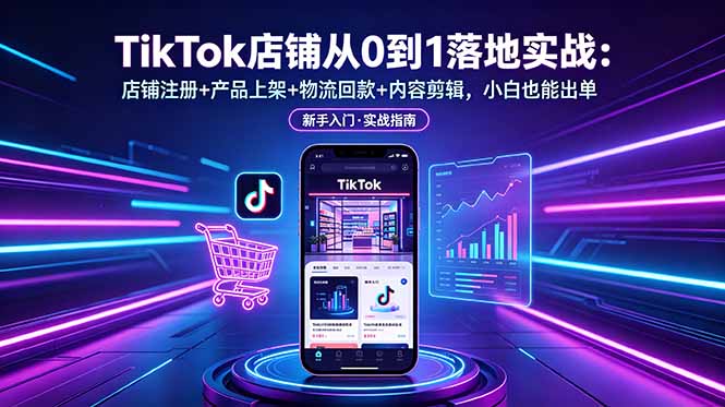 TikTok店铺从0到1落地实战：店铺注册+产品上架+物流回款+内容剪辑，小白也能出单采购|汽车产业|汽车配件|机加工企业家交流社群中心
