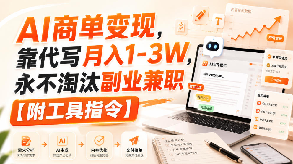 AI商单变现，靠代写月入1-3W，永不淘汰副业兼职【附工具指令】【揭秘】采购|汽车产业|汽车配件|机加工企业家交流社群中心