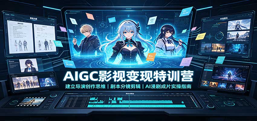 AIGC影视变现特训营:建立导演创作思维,剧本分镜剪辑,AI漫剧成片实操指南采购|汽车产业|汽车配件|机加工企业家交流社群中心