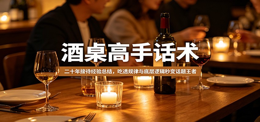 酒桌高手话术：二十年接待经验总结，吃透规律与底层逻辑秒变话题王者采购|汽车产业|汽车配件|机加工企业家交流社群中心