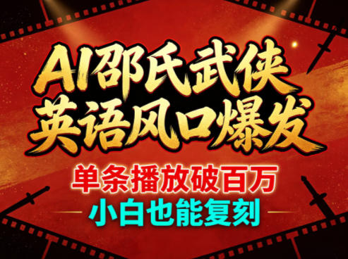 AI邵氏武侠英语风口爆发，单条播放破百万，小白也能复刻采购|汽车产业|汽车配件|机加工企业家交流社群中心