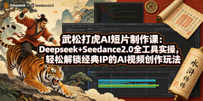 武松打虎AI短片制作课：Deepseek+Seedance2.0全工具实操，轻松解锁经典IP的AI视频创作玩法采购|汽车产业|汽车配件|机加工企业家交流社群中心