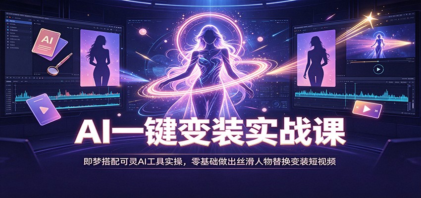 AI一键变装实战课：即梦搭配可灵AI工具实操，零基础做出丝滑人物替换变装短视频采购|汽车产业|汽车配件|机加工企业家交流社群中心