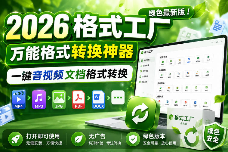 2026格式工厂绿色最新版!万能格式转换神器,一键音视频文档格式转换,打开即可使用,无广告绿色版本采购|汽车产业|汽车配件|机加工企业家交流社群中心