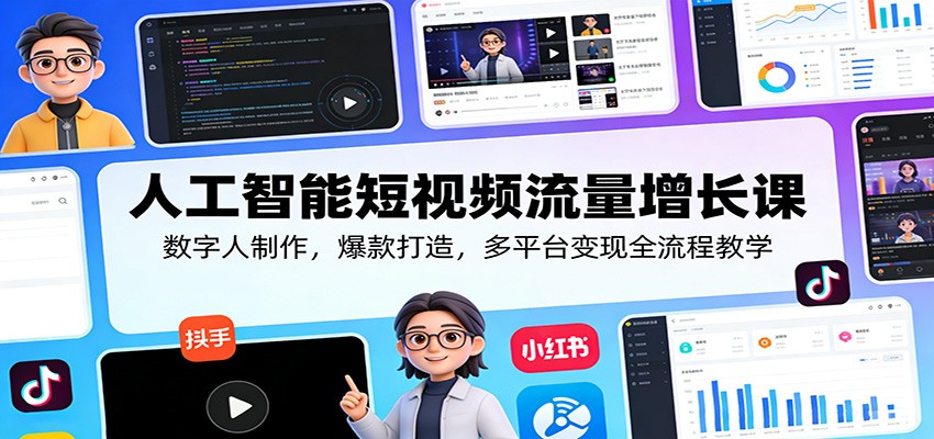 人工智能短视频流量增长课:数字人制作,爆款打造,多平台变现全流程教学采购|汽车产业|汽车配件|机加工企业家交流社群中心