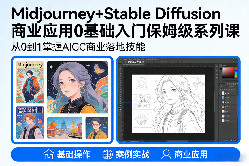 AIGC商业应用Midjourney+Stable Diffusion教程，0基础入门保姆级系列课采购|汽车产业|汽车配件|机加工蚂蚁智酷企业交流社群中心