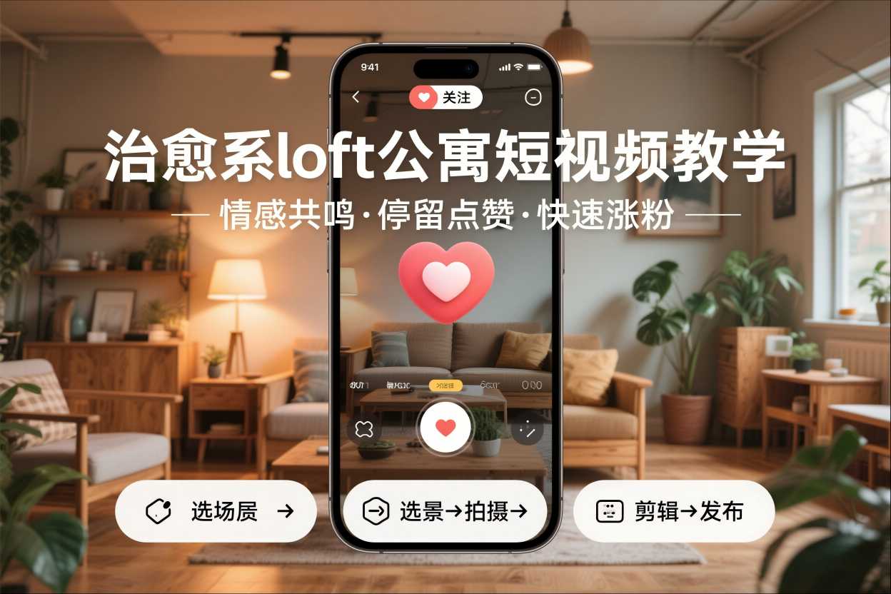 治愈系loft公寓短视频制作教学，情感共鸣引停留点赞关注，快速起号涨粉采购|汽车产业|汽车配件|机加工蚂蚁智酷企业交流社群中心