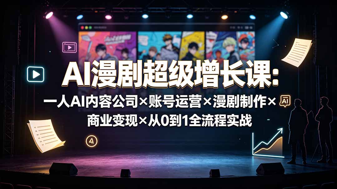 AI漫剧超级增长课：一人AI内容公司×账号运营×漫剧制作×商业变现×从0到1全流程实战采购|汽车产业|汽车配件|机加工企业家交流社群中心