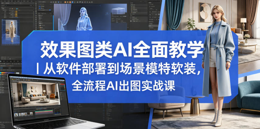 效果图类AI全面教学|从软件部署到场景模特软装,全流程AI出图实战课采购|汽车产业|汽车配件|机加工企业家交流社群中心
