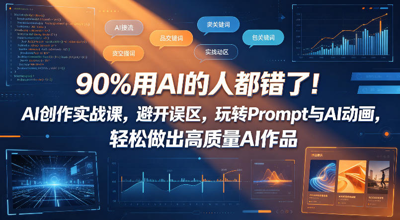 90%用AI的人都错了！AI创作实战课，避开误区，玩转Prompt与AI动画，轻松做出高质量AI作品采购|汽车产业|汽车配件|机加工企业家交流社群中心