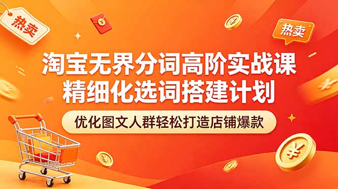 淘宝无界分词高阶实战课 精细化选词搭建计划 优化图文人群轻松打造店铺爆款采购|汽车产业|汽车配件|机加工企业家交流社群中心