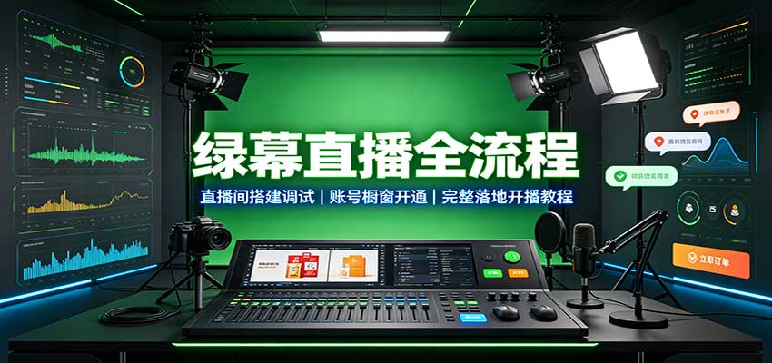 绿幕直播全流程:直播间搭建调试,账号橱窗开通,完整落地开播教程采购|汽车产业|汽车配件|机加工企业家交流社群中心