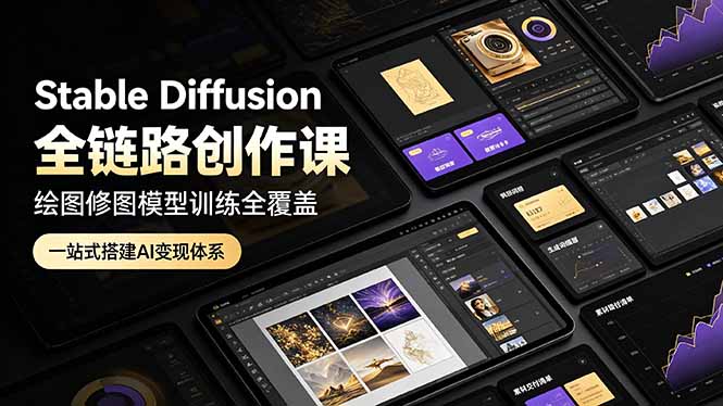 Stable Diffusion全链路创作课，绘图修图模型训练全覆盖，一站式搭建AI变现体系采购|汽车产业|汽车配件|机加工企业家交流社群中心