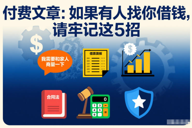 付费文章：如果有人找你借钱，请牢记这5招采购|汽车产业|汽车配件|机加工蚂蚁智酷企业交流社群中心