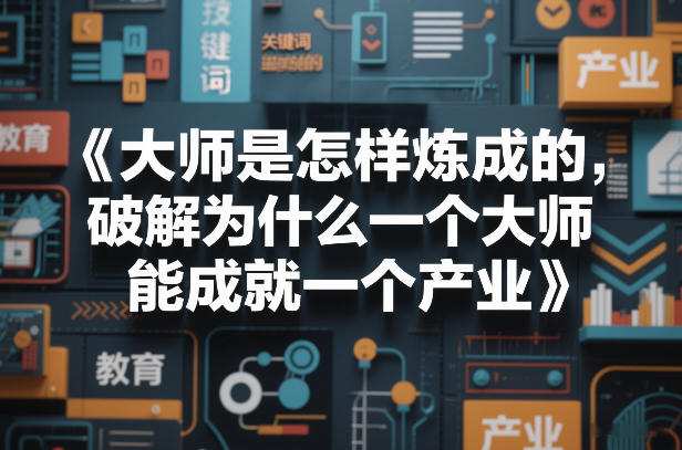 大师是怎样炼成的,破解为什么一个大师,能成就一个产业【电子书】采购|汽车产业|汽车配件|机加工蚂蚁智酷企业交流社群中心