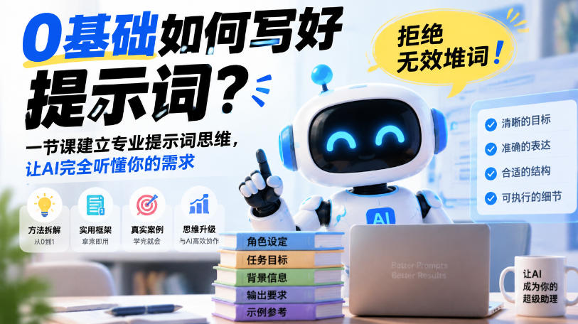 0基础如何写好提示词，拒绝无效堆词！一节课建立专业提示词思维，让AI完全听懂你的需求采购|汽车产业|汽车配件|机加工企业家交流社群中心