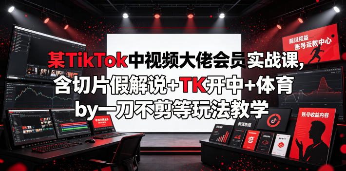 某TikTok中视频大佬会员实战课，含切片假解说+TK开中+体育by一刀不剪等玩法教学采购|汽车产业|汽车配件|机加工企业家交流社群中心