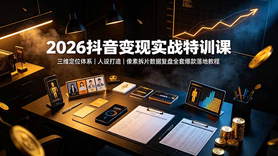 2026抖音变现实战特训课:三维定位体系|人设打造|像素拆片数据复盘全套爆款落地教程采购|汽车产业|汽车配件|机加工企业家交流社群中心