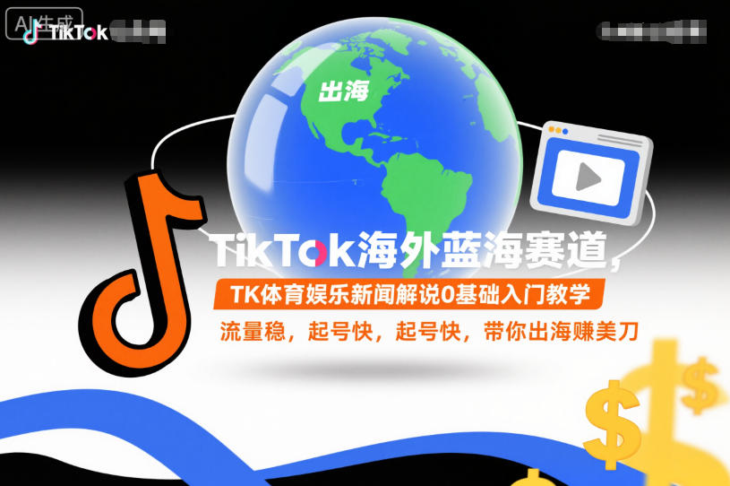 TikTok海外蓝海赛道，TK体育娱乐新闻解说0基础入门教学，流量稳，起号快，带你出海賺美刀采购|汽车产业|汽车配件|机加工蚂蚁智酷企业交流社群中心