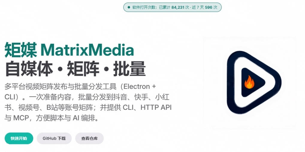 一条视频要发七八个平台,这太麻烦了?自媒体矩阵账户批量发布工具来了!开源且免费MatrixMedia