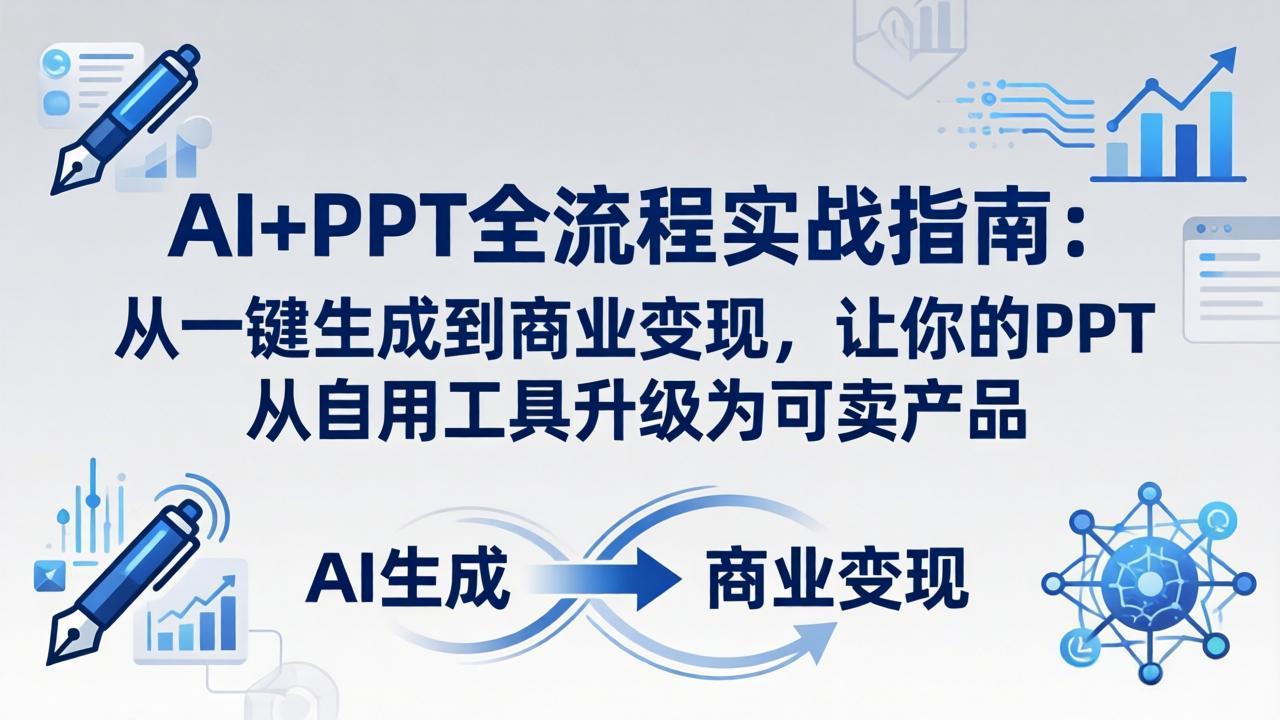 AI+PPT全流程实战指南-更新4月21：从一键生成到商业变现，让你的PPT从自用工具升级为可卖产品采购|汽车产业|汽车配件|机加工企业家交流社群中心