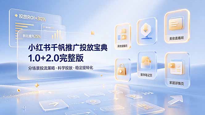 小红书千帆推广投放宝典1.0+2.0完整版，分场景投流策略，帮助商家科学投放稳定提转化采购|汽车产业|汽车配件|机加工企业家交流社群中心