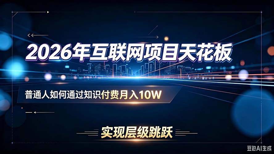 2026年互联网项目天花板：普通人如何通过知识付费月入10W，实现层级跳跃采购|汽车产业|汽车配件|机加工企业家交流社群中心