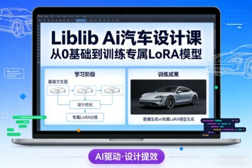 Liblib Ai汽车设计课，从0基础文生图，到教你训练专属设计和风格LoRA模型采购|汽车产业|汽车配件|机加工蚂蚁智酷企业交流社群中心