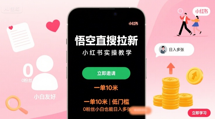 悟空直搜拉新小红书实操教学,一单10米,低门槛,0粉丝小白也能日入多张采购|汽车产业|汽车配件|机加工蚂蚁智酷企业交流社群中心
