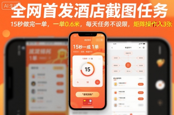 全网首发酒店截图任务,15秒做完一单,一单0.6米,每天任务不设限,矩阵操作日入3张【揭秘】采购|汽车产业|汽车配件|机加工蚂蚁智酷企业交流社群中心