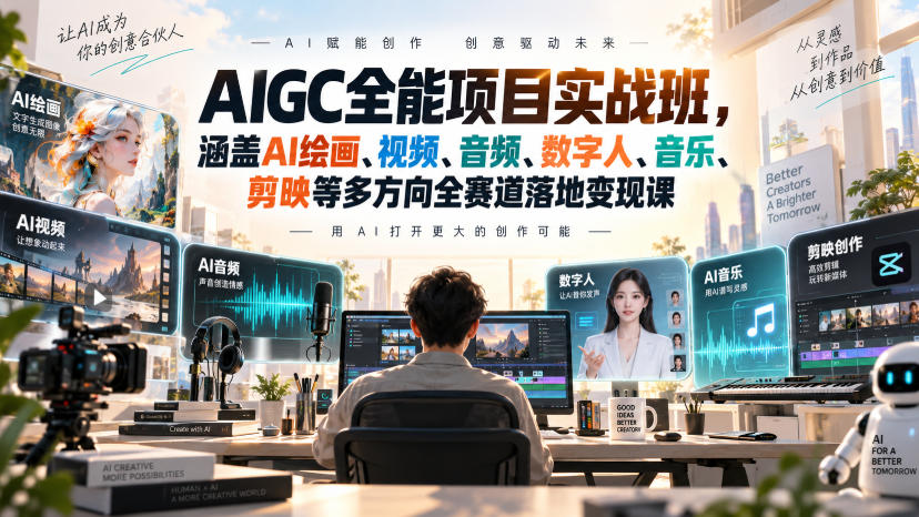 AIGC全能项目实战班，涵盖AI绘画、视频、音频、数字人、音乐、剪映等多方向全赛道落地变现课采购|汽车产业|汽车配件|机加工企业家交流社群中心
