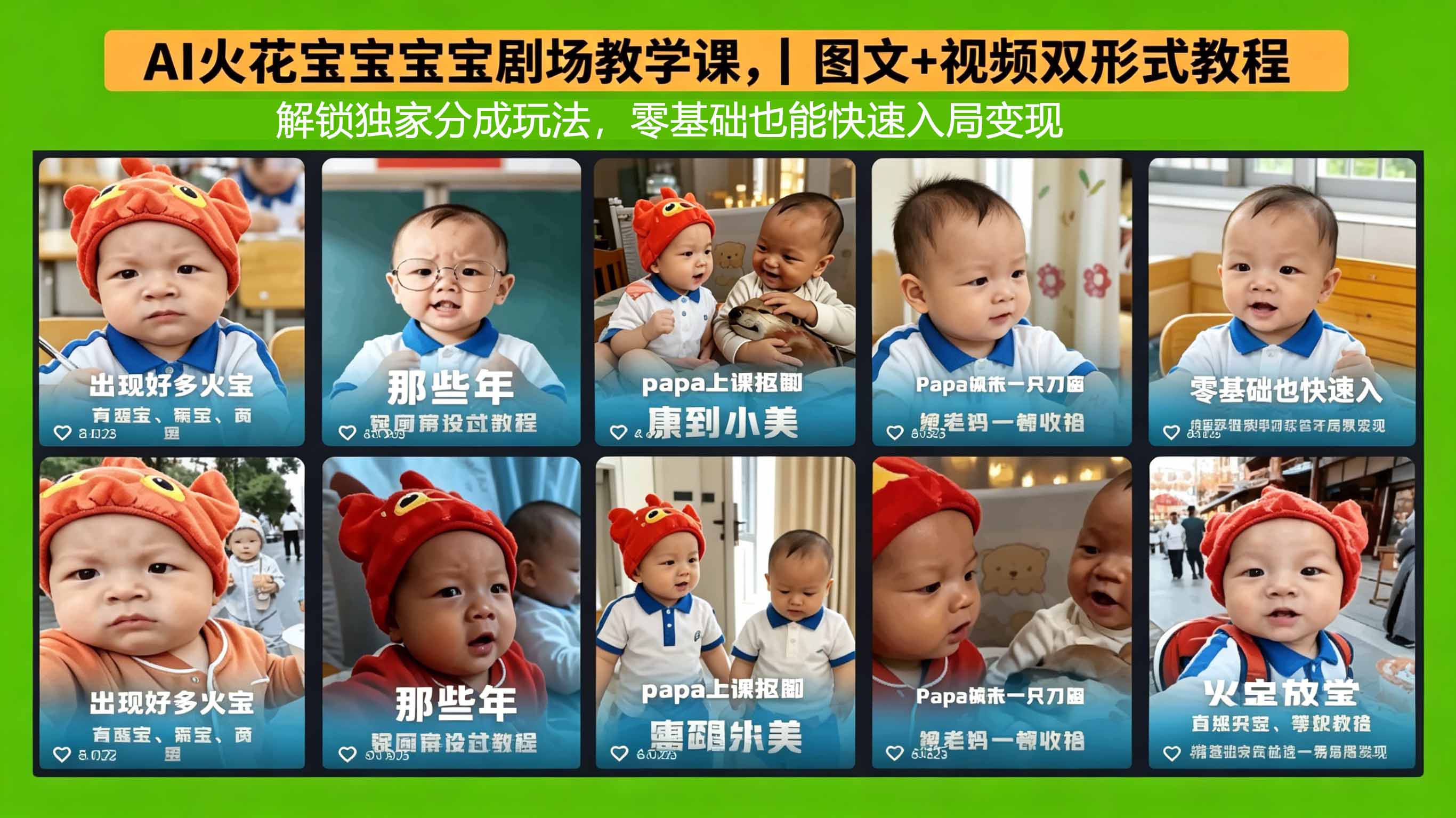 AI火花宝宝宝宝剧场教学课，图文+视频双形式教程，解锁独家分成玩法，零基础也能快速入局变现采购|汽车产业|汽车配件|机加工企业家交流社群中心