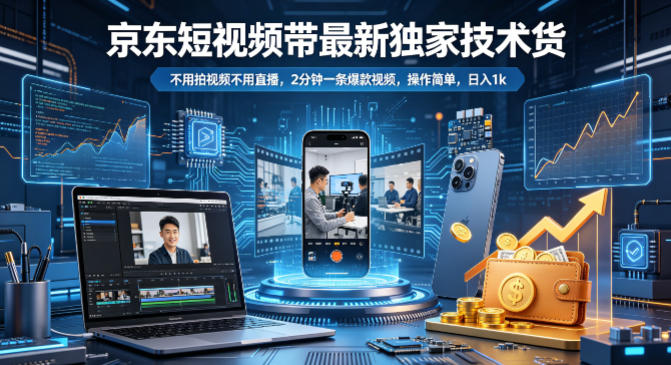 京东短视频带货最新独家技术，不用拍视频不用直播，2分钟一条爆款视频，操作简单，日入1k+【揭秘】采购|汽车产业|汽车配件|机加工企业家交流社群中心