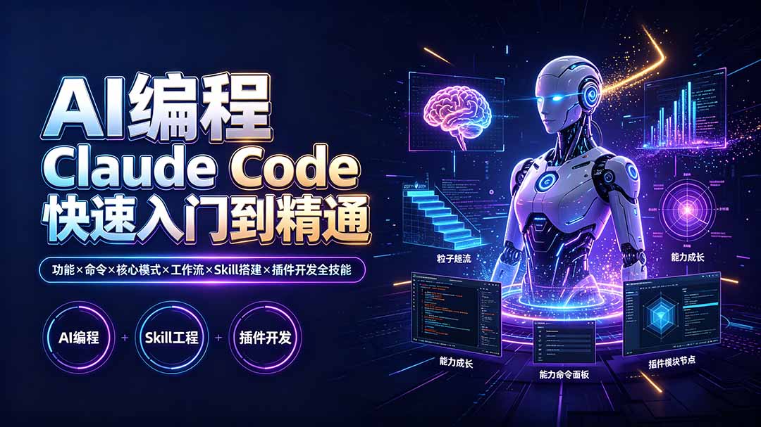 AI编程 Claude Code快速入门到精通：功能×命令×核心模式×工作流×Skill搭建×插件开发全技能采购|汽车产业|汽车配件|机加工企业家交流社群中心
