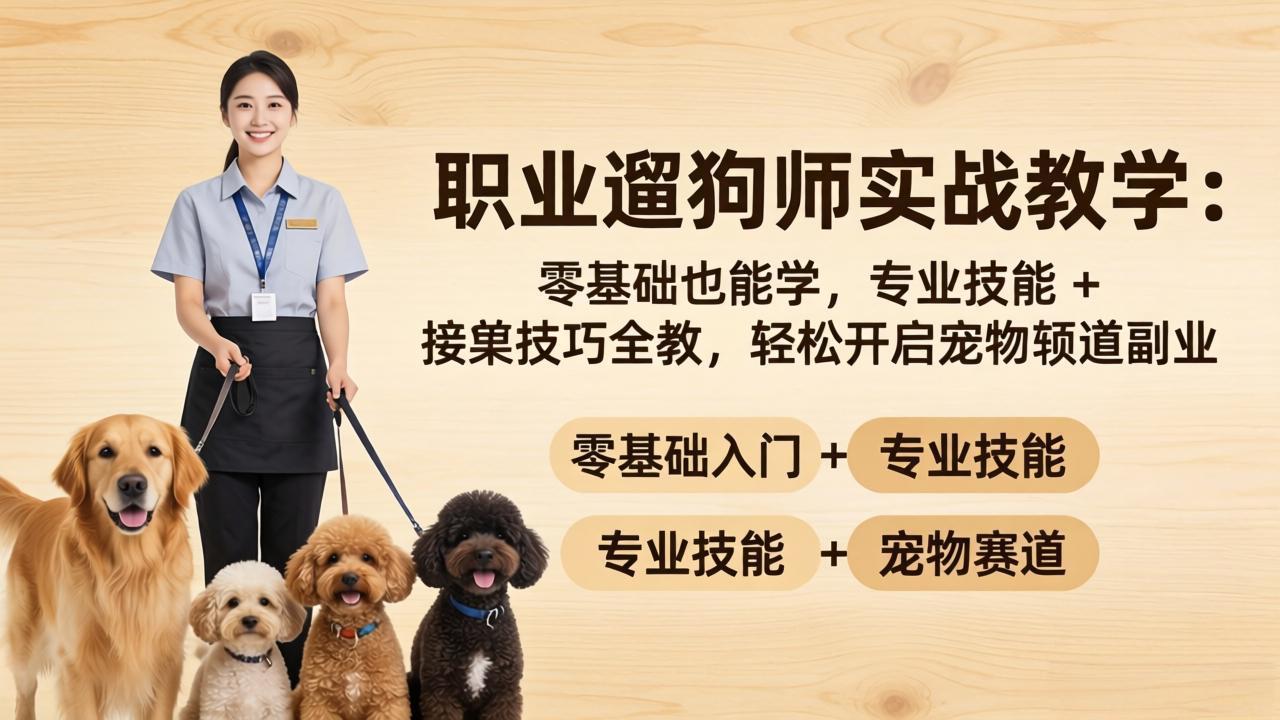 职业遛狗师实战教学：零基础也能学，专业技能 + 接单技巧全教，轻松开启宠物赛道副业采购|汽车产业|汽车配件|机加工企业家交流社群中心