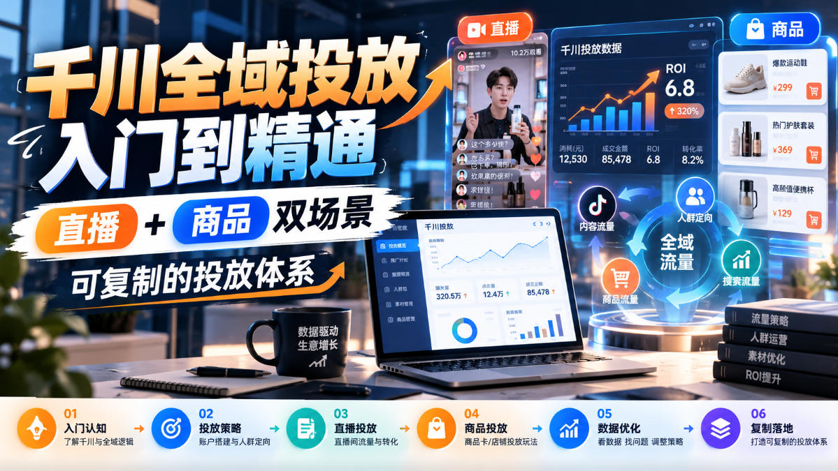 千川全域投放入门到精通，直播+商品双场景，可复制的投放体系(更新1026)采购|汽车产业|汽车配件|机加工企业家交流社群中心