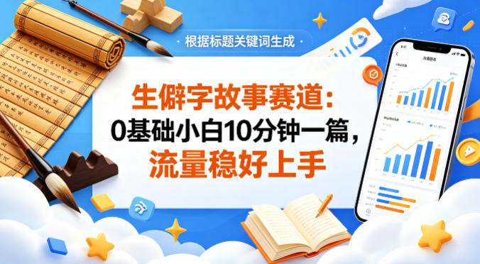 公众号流量主——生僻字故事赛道，流量稳，好上手，0基础小白也能10分钟一篇采购|汽车产业|汽车配件|机加工企业家交流社群中心