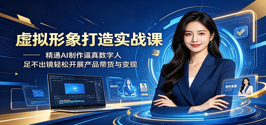 虚拟形象打造实战课：精通AI制作逼真数字人，足不出镜轻松开展产品带货与变现采购|汽车产业|汽车配件|机加工企业家交流社群中心