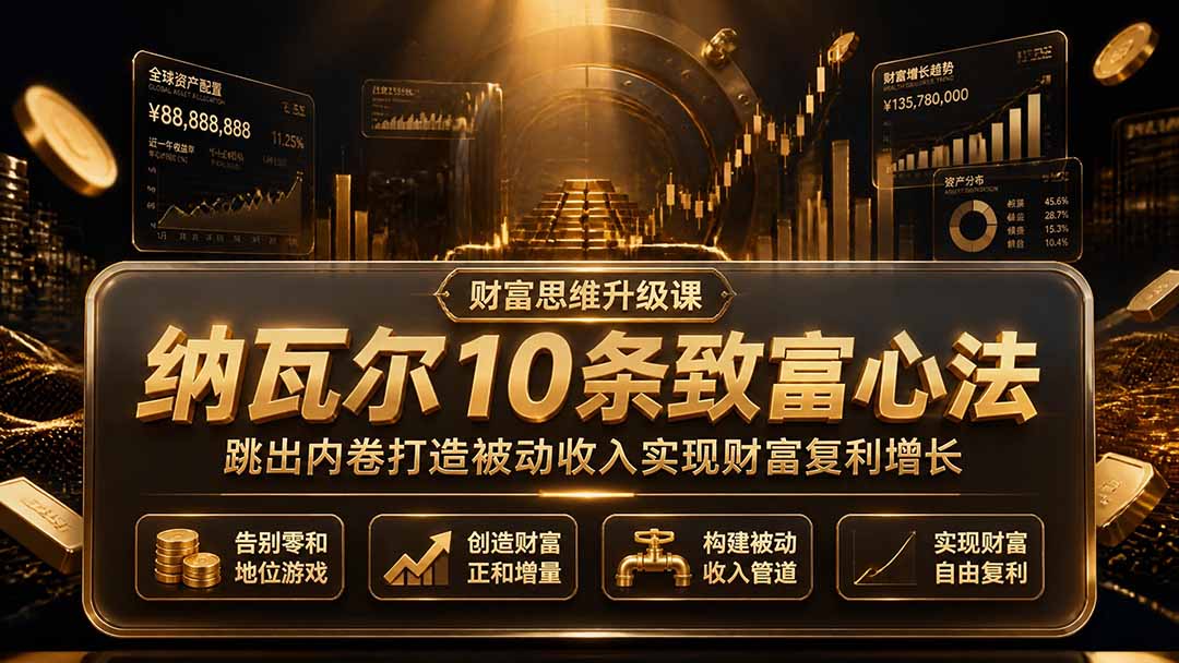 付费文章:纳瓦尔10条致富心法,跳出内卷打造被动收入实现财富复利增长采购|汽车产业|汽车配件|机加工企业家交流社群中心