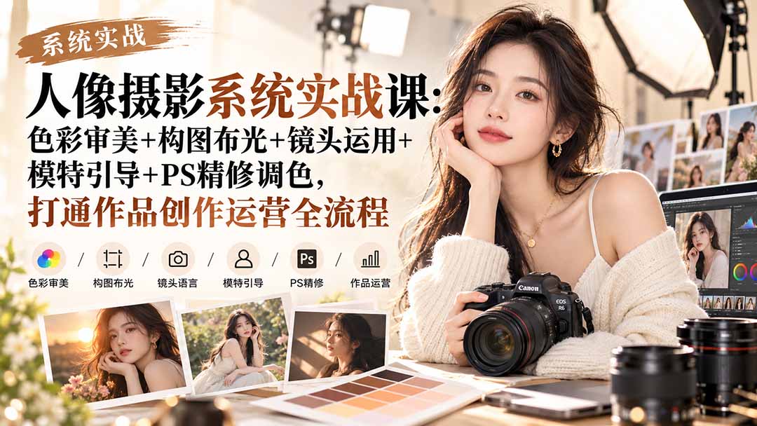 【无水印】人像摄影系统实战课:色彩审美+构图布光+镜头运用+模特引导+PS精修调色,打通作品创作运营全流程采购|汽车产业|汽车配件|机加工企业家交流社群中心