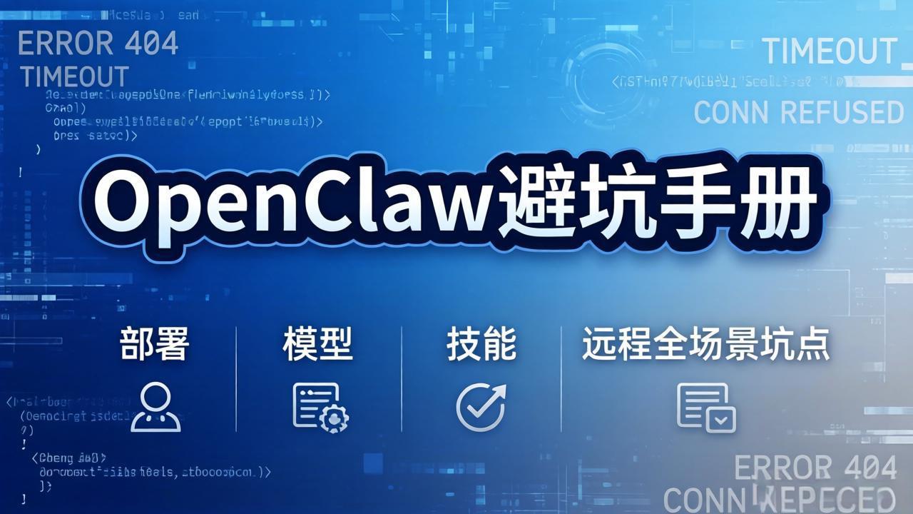 OpenClaw避坑手册：部署+模型+技能+远程全场景坑点，一次性给你说全，少走弯路采购|汽车产业|汽车配件|机加工企业家交流社群中心