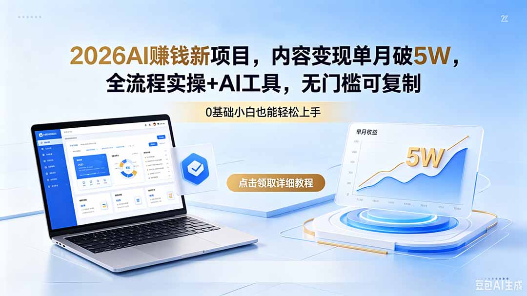 2026AI赚钱新项目，内容变现单月破5W，全流程实操+AI工具，无门槛可复制采购|汽车产业|汽车配件|机加工企业家交流社群中心