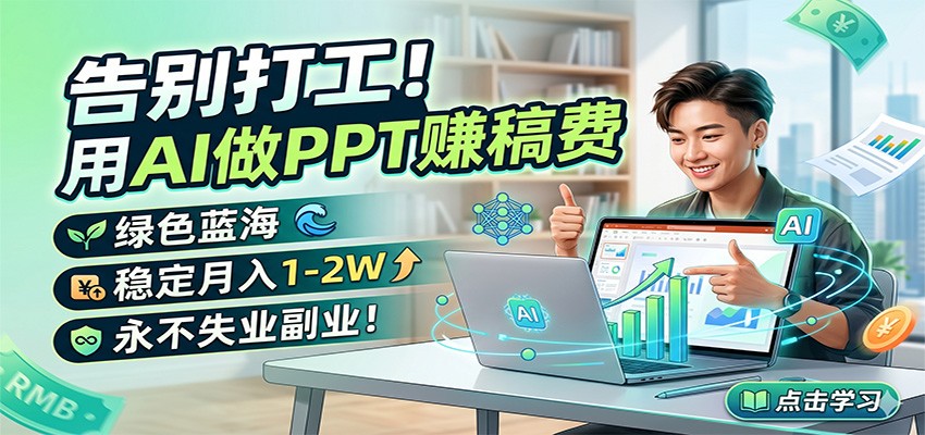 告别打工！用AI做PPT赚稿费，绿色蓝海，稳定月入1-2W，永不失业副业！采购|汽车产业|汽车配件|机加工企业家交流社群中心
