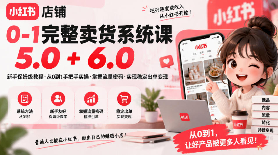 小红书店铺0-1完整卖货系统课5.0+6.0,新手保姆级教程·从0到1手把手实操·掌握流量密码·实现稳定出单变现采购|汽车产业|汽车配件|机加工企业家交流社群中心