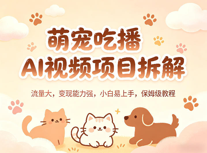 萌宠吃播AI视频项目拆解，流量大，变现能力强，小白易上手，保姆级教程采购|汽车产业|汽车配件|机加工企业家交流社群中心