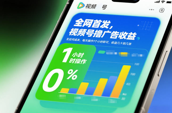 全网首发,视频号撸广告收益,无任何成本,每天操作1个小时即可,收益几十到几张采购|汽车产业|汽车配件|机加工蚂蚁智酷企业交流社群中心