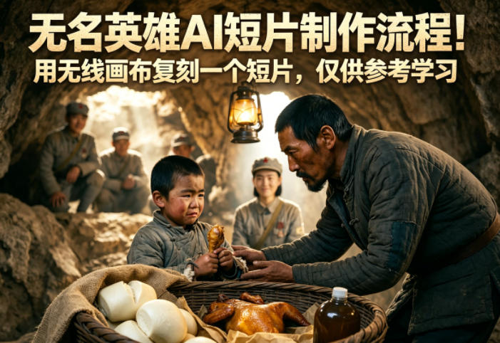 无名英雄AI短片制作流程！用无线画布复刻一个短片，仅供参考学习采购|汽车产业|汽车配件|机加工企业家交流社群中心