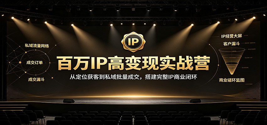 百万IP高变现实战营：从定位获客到私域批量成交，搭建完整IP商业闭环采购|汽车产业|汽车配件|机加工企业家交流社群中心