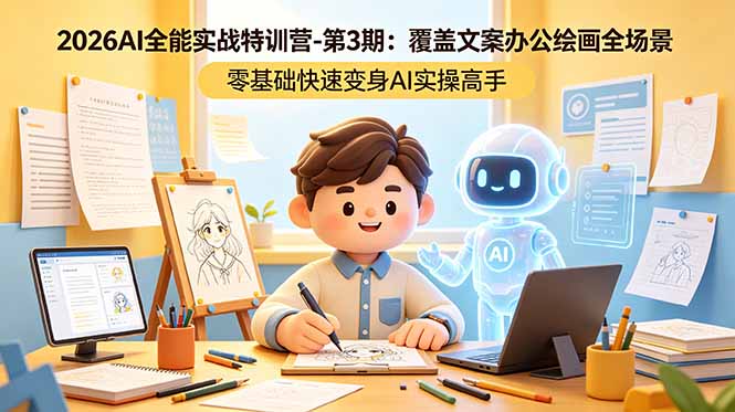 2026AI全能实战特训营-第3期：覆盖文案办公绘画全场景 零基础快速变身AI实操高手采购|汽车产业|汽车配件|机加工企业家交流社群中心