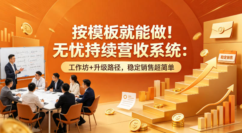 按模板就能做！无忧持续营收系统：工作坊+升级路径，稳定销售超简单【原创双语字幕】采购|汽车产业|汽车配件|机加工企业家交流社群中心